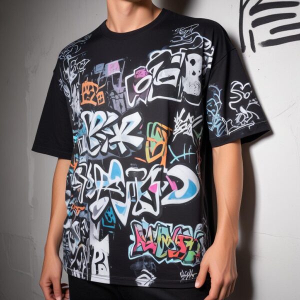 เสื้อยืดแฟชั่น Oversize สีดำ รุ่น O613