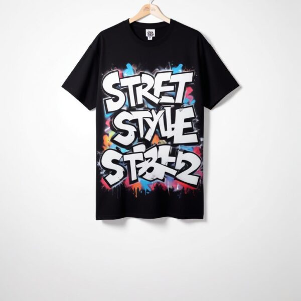 เสื้อยืดแฟชั่น Oversize สีดำ รุ่น M416